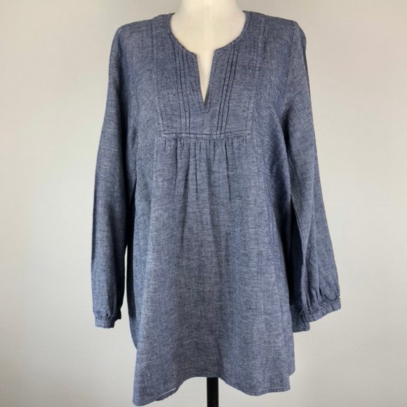 Shuca Global Work Pop-Over Cotton Blend Top